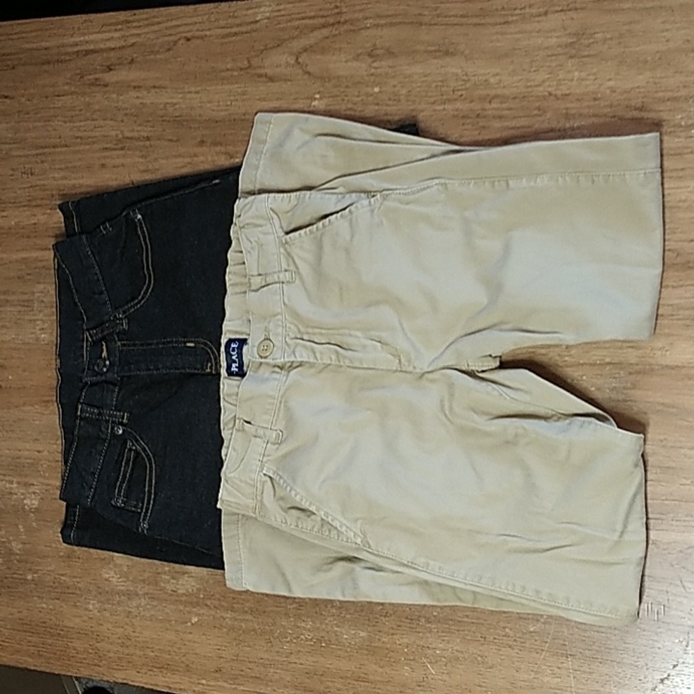 2 pc Lot Size 10 Wonder Nation Jeans & Place Khakis Like New-Great Condition